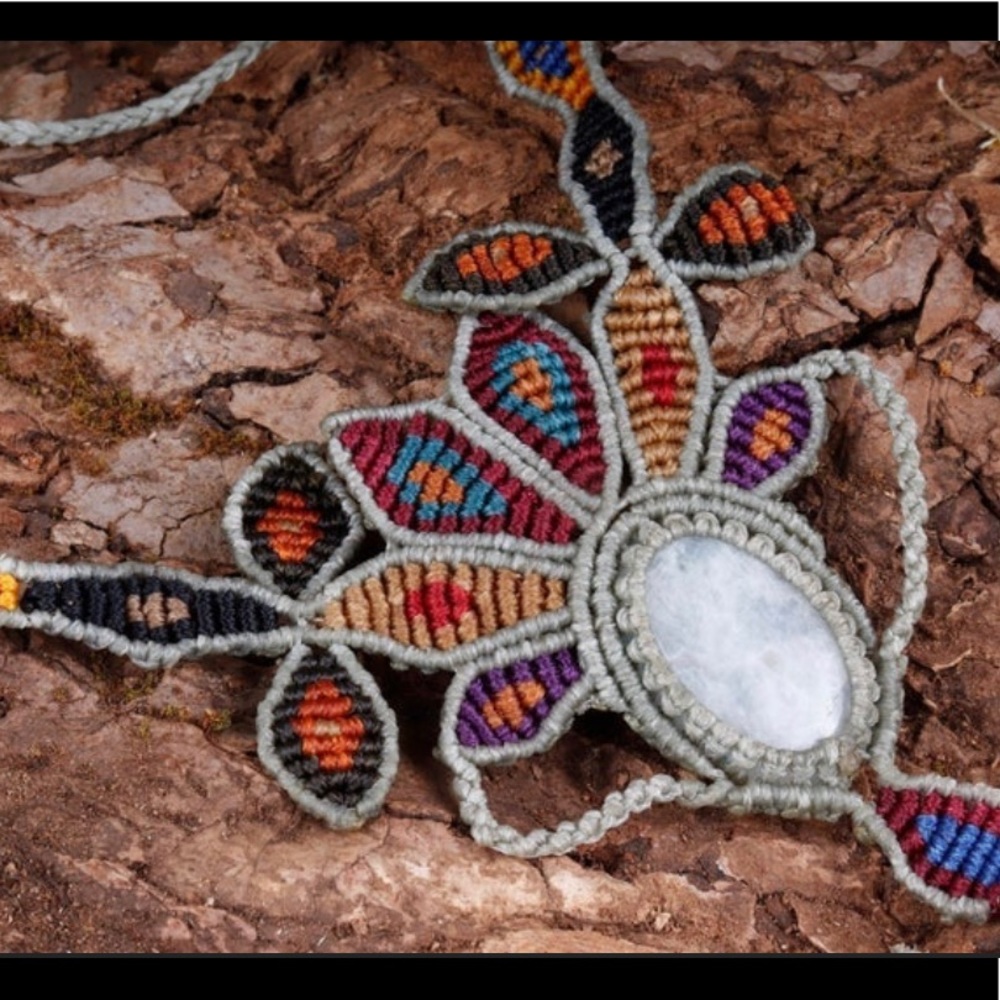 Micro macrame moonstone necklace SOLD🌟